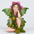 Fantasy Fairy Figurine, 3.15 Inch Mini Garden Fairy Statue, Hand-Painted Resin Indoor Outdoor Decor for Desk, Plant Pot, Fairy Garden (Green & Pink) by Unknown