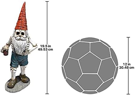 Design Toscano QM14017 Zombie Gnome - Bavarian Oktoberfest Skeleton Gnome Hans - Garden Gnome Statue,full color - Image 5