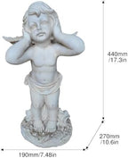 17.3" Winged Angel Statue Religious Outdoor Garden Porch Lawn White - Image 2