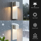 2 Pack 13" Modern Outdoor Led Wall Light,16W 3000K 1200Lumen Porch & Patio Hardwired Wall Mount Wall Sconces,Exterior IP65 Waterproof Aluminum Wall Lamp for Front Door Garage Garden(Nickel) - Image 2