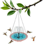 Solar Bird Bath Fountain, Hanging Outdoor Bird Bath with Solar Powered Pump, Weather-Resistant Glass Bowl Fountain, Multi-Spray Modes for Garden, Patio, Backyard, Attracts Birds (Pink) by Unknown