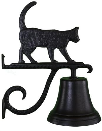 Montague Metal Products 7.75″ Diameter Cast Bell with Ornament, Hanging Bell, Dinner Bell, Heavy Duty Cast Aluminum (Cat) by MontagueMetalProducts