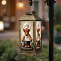 Solar Lantern Outdoor Waterproof Funny Cow Humorous Brown Highland Cows Cooking Enticing Food Kitchen Garden Decor LED Solar Lights Hanging/Tabletop Lamp Gifts for Women Mom for Outside Yard Patio by DERUINVAIO