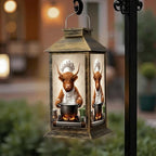 Solar Lantern Outdoor Waterproof Funny Cow Humorous Brown Highland Cows Cooking Enticing Food Kitchen Garden Decor LED Solar Lights Hanging/Tabletop Lamp Gifts for Women Mom for Outside Yard Patio by DERUINVAIO