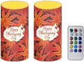 Camo Maple Leaves Battery Operated Flameless Candles with Color Changing Timer Remote Control LED Candles Flickering Dining Table Lights for Indoor Outdoor Home Decorations by Merkmak