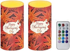 Camo Maple Leaves Battery Operated Flameless Candles with Color Changing Timer Remote Control LED Candles Flickering Dining Table Lights for Indoor Outdoor Home Decorations by Merkmak