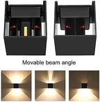 4 Pack LED Outdoor Sconces Wall Lights 20W Exterior/Interior Up and Down Lights IP65 Waterproof Modern Outdoor Lighting Fixtures Square Aluminum Wall Mount Light Black 3000K Warm Lights - Image 7