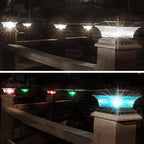 HUYIENO Solar Post Cap Lights Outdoor LED Lighting Deck Fence Light Two Modes Warm White/7 RGB Color Changing Suitable for 4x4 5x5 Wooden Posts (Black, 8pk), HY1238 - Image 4