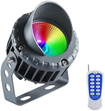 Led Beam Light - RGB Color Changing Rotation Spotlight, AC12V COB Tree Outdoor Flood Light, Garden Villa Courtyard Lawn Landscape Light(9w) by GUODDM