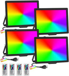 TigQiang 4 Pack 100W RGB Flood Light, IP66 RGB floodlight for Halloween by TigQiang-PremiumLighting