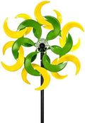 87" Wind Spinner Outdoor with Solar Light, Large Metal Wind Sculptures Spinners, Windmill for Garden Yard Patio Lawn Decor-Verdant Moon (23" W x 87" H) by CyanOasis