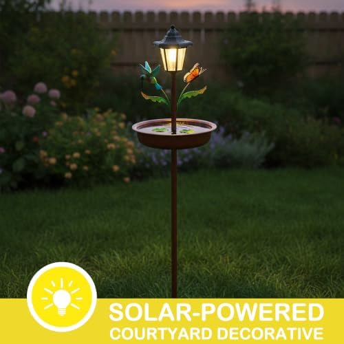 Powered Bird Feeder with Lantern Light on Garden Stake - Image 2
