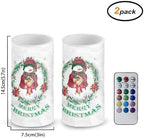 Set of 2 Flameless Candles Bulk Christmas Snowman Battery Operated Candles with Timer Remote LED Pillar Lights for Dining Table Lanterns - Image 2