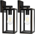 2-Pack Outdoor Lights for House, Waterproof Bronze Exterior Light Fixtures with Clear Glass, Anti-Rust Outside Wall Lanterns Sconces, Front Porch Lights for Garage Doorway, Bulbs Not Included by Brightever