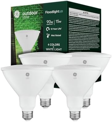 GE PAR38 LED Light Bulb, Outdoor Floodlight, 5 Color Options, Multi-Color by Unknown
