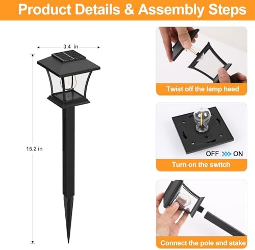 Sparkblaze 16 Pack Solar Pathway Lights Outdoor, Warm White - Image 3