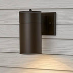 Maxxima Brown Cylinder LED Outdoor Wall Light, 840 Lumens, 3000K, Photocell - Image 5