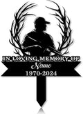 Personalized Hunter Grave Marker Hunter with Deer Antlers Memorial Garden Stake 8-24 inch Hunter Dad Loss Gift, Hunter Memorial Gift Loss of Loved One (Hunter with Deer Antlers) by Linktee