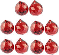 Queenbox 10pcs 40mm Crystal Suncatcher Prism Ball Rainbow Hanging Pendants Maker with Hole for Chandelier Feng Shui Window, Red by Queenbox