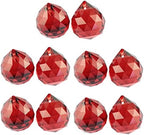 Queenbox 10pcs 40mm Crystal Suncatcher Prism Ball Rainbow Hanging Pendants Maker with Hole for Chandelier Feng Shui Window, Red by Queenbox