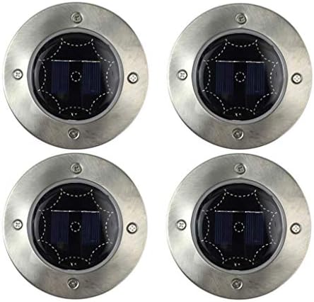 Solar Ground Lights Outdoor 72 LED Octagon Shape Disk Light Solar Powered In-Ground Lights for Garden Lawn Yard Patio Driveway Walkway Patio Deck Pathway,4 Pack,Blue by KJingKeLai