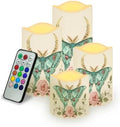 Butterfly Flameless LED Candles with Remote Timer Electric Fake Candle Color Changing Pillar Candles Battery Operated for Table Centerpiece Home Indoor Wedding Decoration Set of 4 by Uorisanigo