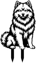 Dog Metal Garden Stake - Weatherproof Dog Silhouette Yard Art, Decorative Outdoor Sign for Lawn & Patio, Heartfelt Gift for Japanese Spitz Lovers(Sit,14") by VORISCAPE