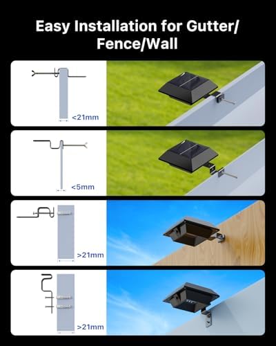 FALOVE 8 Pack Cool White Solar Powered Gutter Lights Outdoor Waterproof - Image 2