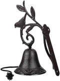 Generic Vintage Cast Iron Garden Door Bell with Hand-Waving Bird Design, Wall Mounted Rustic Outdoor Porch Bell for Home and Yard Decor by Unknown