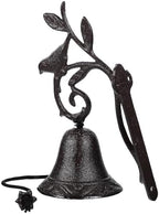 Generic Vintage Cast Iron Garden Door Bell with Hand-Waving Bird Design, Wall Mounted Rustic Outdoor Porch Bell for Home and Yard Decor by Unknown
