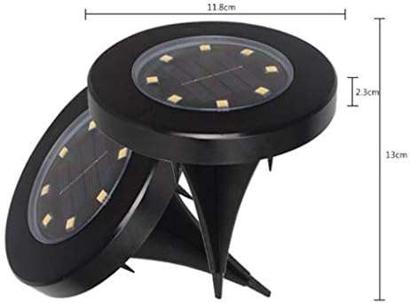 Solar Ground Lights 8 LED Disk Light Solar Powered Outdoor In-Ground Landscape Path Lights for Garden Lawn Yard Patio Driveway Walkway Pool Patio Deck Pathway,6 Pack,Warm White,Black Finish - Image 2