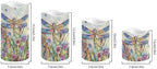 Dragonfly Floral Flameless Candle with Remote Control Electric LED Pillar Candle Timer Color Changing Long Lasting Pack of 4 Battery Candles for Tabletop Beach Home Indoor Decoration - Image 2