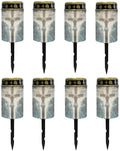 Poceacles Cross Solar Lights Set of 8 Outdoor Waterproof Cemetery Solar Outdoor Candle Grave Solar Decoration Solar Votive Candles Blessed Candles for Loss of Loves One, God Cross Light by Poceacles