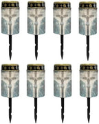 Poceacles Cross Solar Lights Set of 8 Outdoor Waterproof Cemetery Solar Outdoor Candle Grave Solar Decoration Solar Votive Candles Blessed Candles for Loss of Loves One, God Cross Light by Poceacles