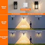 BesLowe 10'' Motion Sensor Outdoor Wall Light with GFCI Outlet, Matte Black - Image 3