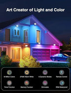 Onforu RGBW LED Flood Light 800W Equivalent, 100W Color Changing Floodlight with 44 Keys Remote, 2700K Warm White IP66 Waterproof Spot Lights Outdoor, Uplights for Stage, Party, 6 Pack - Image 2