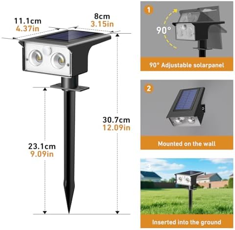 btfarm 4 Pack Solar Lights Outdoor Waterproof, Motion Sensor Outdoor Lights - Image 6