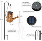 VOOKRY Solar Lights Outdoor Decoration, Large Retro Hanging Metal Solar Watering Can Lights Waterproof Sunflower Garden Decor Outside for Yard Lawn Patio Porch, Birthday Gifts for Women Mom Grandma - Image 3