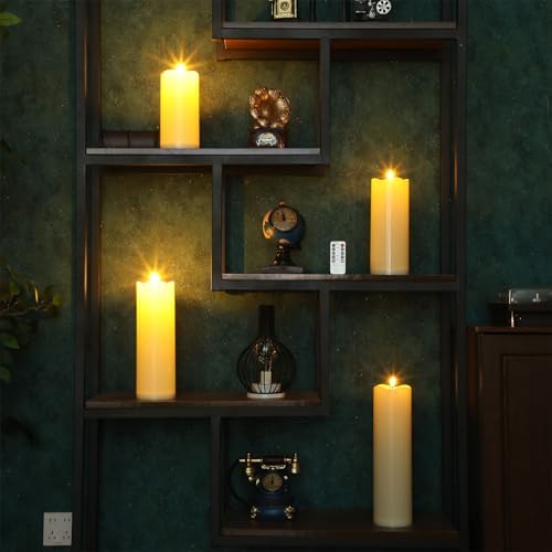 Rossesay 4 Pcs 8" 10" 12" 14" x 4" Flameless Candles, Ivory White, Classic - Image 6