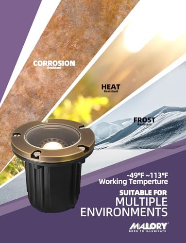 MALORY Low Voltage Landscape Well Lights, (φ126 mm) Brass Top Cover - Image 4