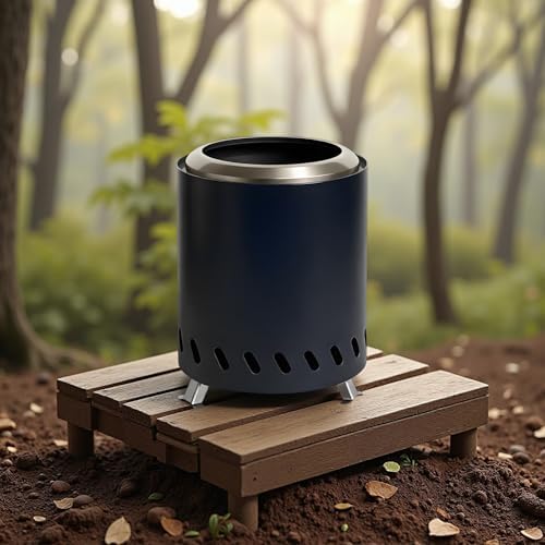 Black Wood Burning Fire Pit, Portable Tabletop Stove, Stainless Steel, Smokeless for Firewood, Outdoor Camping, Picnic, Backyard, 5.9 X 7.9 X 5.9 in - Image 5