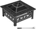 Outvita Outdoor Fire Pit, 32 Inch Square Firepit Table, Elk Cutout by Outvita