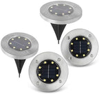 Solar Ground Lights Outdoor, IP68 Waterproof Stainless Steel Solar Disk Lights for Garden, Path, Walkway, Patio, LED Solar Powered Deck Lights by Unknown