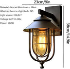 Black 1-Light Outdoor Wall Lantern 1 Pack, Iron Exterior Wall Lamp with Clear Glass Shade Vintage Wall Light Fixtures Wall Mount Kerosene Style Lamp for Porch Yard Garage Room - Image 6