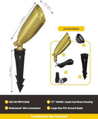COLOER Die-cast Brass Landscape Spotlight 10-Pack, Copper Finish - Image 4