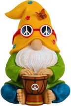 Mood Lab Garden Gnome - Hippie Drummer Gnome Figurine - 9.1 Inch Tall Funny Lawn Statue - for Outdoor or House Decor by MoodLab