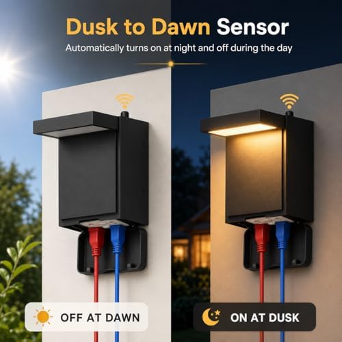 Nigaut 10W LED Outdoor Porch Light with GFCI Outlet, Dusk to Dawn, IP66 - Image 5