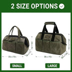 15 Inch Tool Bag, Heavy Duty Wide Mouth Water-Resistant Tool Bag, Tool Tote with Handle for Tools, Wrenches, Screwdrivers (15 X 7.8 X 11.5 inch) | ArmyGreen - Image 4