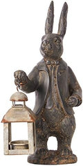 NIKKY HOME Bunny Lantern Figurine, Resin Rabbit Decor for Home by NIKKYHOME