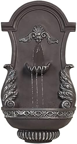 San Pablo Grey Ornate 33" Large Wall Outdoor Fountain by John Timberland - Image 2